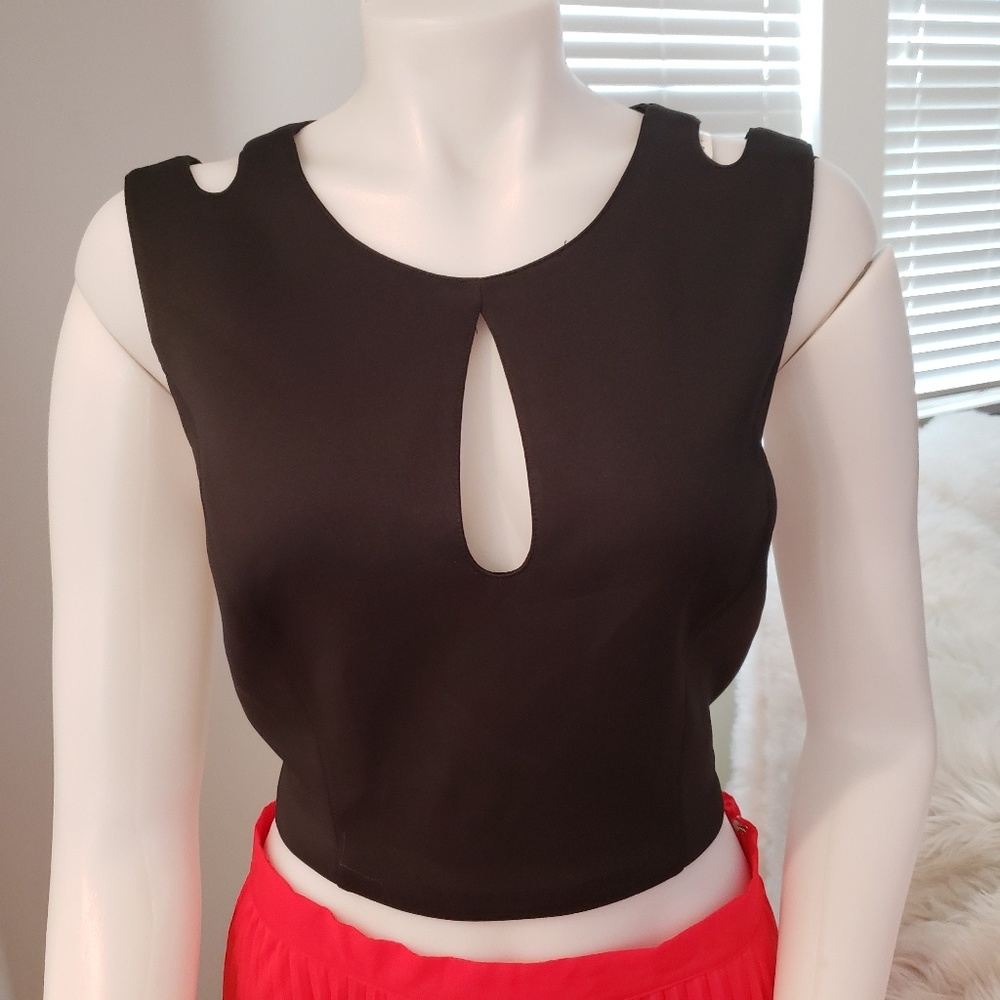 Bebe black crop top